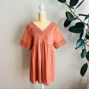 Listicle Babydoll Dress Short Sleeves terracotta